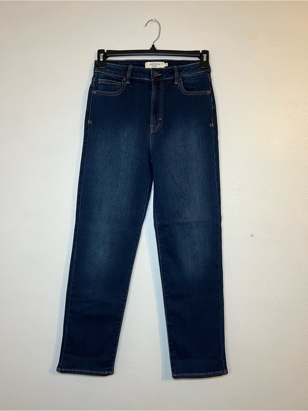 Hidden Tracey High Rise Denim Dark Blue Straight-Leg Jeans for women size 27